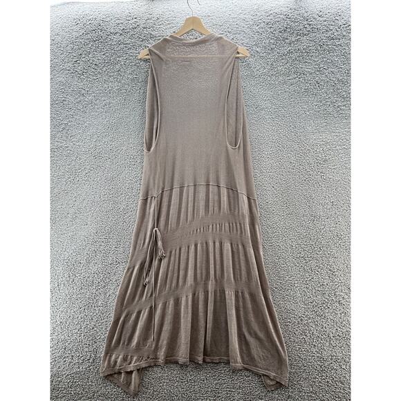 Crea Concept Sweater Womens S Tan Lightweight Linen Lagenlook Boho Open Cardigan - Picture 9 of 12